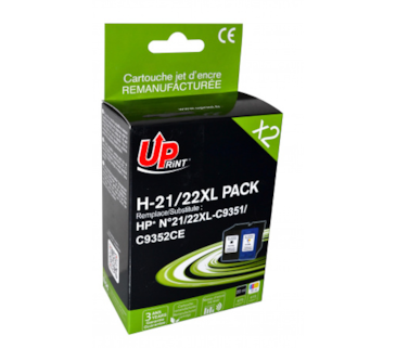 Tinteiro Reciclado p/ HP F2224/2330 21XL/22XL - Pack Uprint